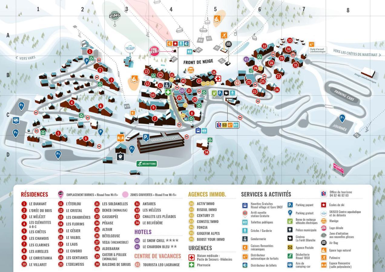Coeur D'Altair Risoul 1850 Appartement T2 Confortable Skis Aux Pieds A 300 M Centre Eksteriør bilde